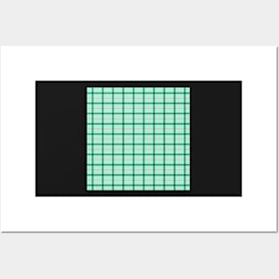 Traditional Japanese Vintage Thin Plaid Koushi Pattern in Pastel Green Posters and Art